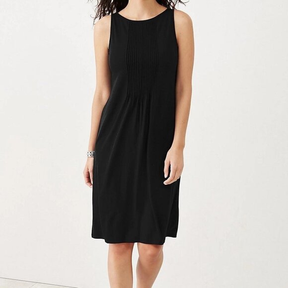 J. Jill Wearever Collection Pintucked Black Tank Dress s/p - Picture 1 of 10